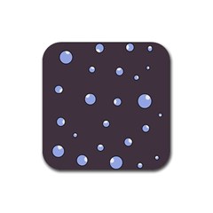 Blue Bubbles Rubber Coaster (square)  by Valentinaart