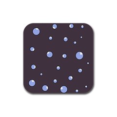 Blue Bubbles Rubber Square Coaster (4 Pack)  by Valentinaart