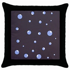 Blue Bubbles Throw Pillow Case (black)