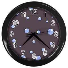 Blue Bubbles Wall Clocks (black)