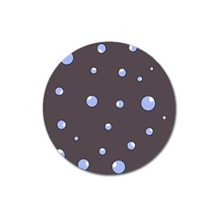 Blue Bubbles Magnet 3  (round) by Valentinaart