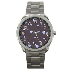 Blue Bubbles Sport Metal Watch by Valentinaart