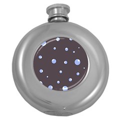 Blue Bubbles Round Hip Flask (5 Oz)