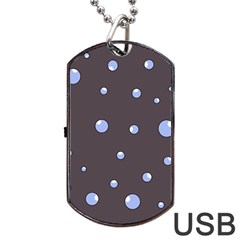 Blue Bubbles Dog Tag Usb Flash (one Side) by Valentinaart