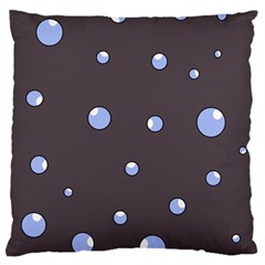 Blue Bubbles Large Cushion Case (one Side) by Valentinaart