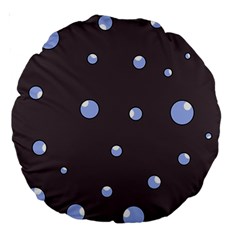 Blue Bubbles Large 18  Premium Round Cushions by Valentinaart