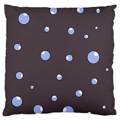 Blue Bubbles Large Flano Cushion Case (two Sides)