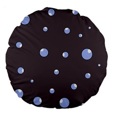 Blue Bubbles Large 18  Premium Flano Round Cushions