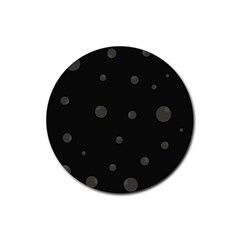 Gray Bubbles Rubber Coaster (round)  by Valentinaart