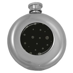 Gray Bubbles Round Hip Flask (5 Oz) by Valentinaart