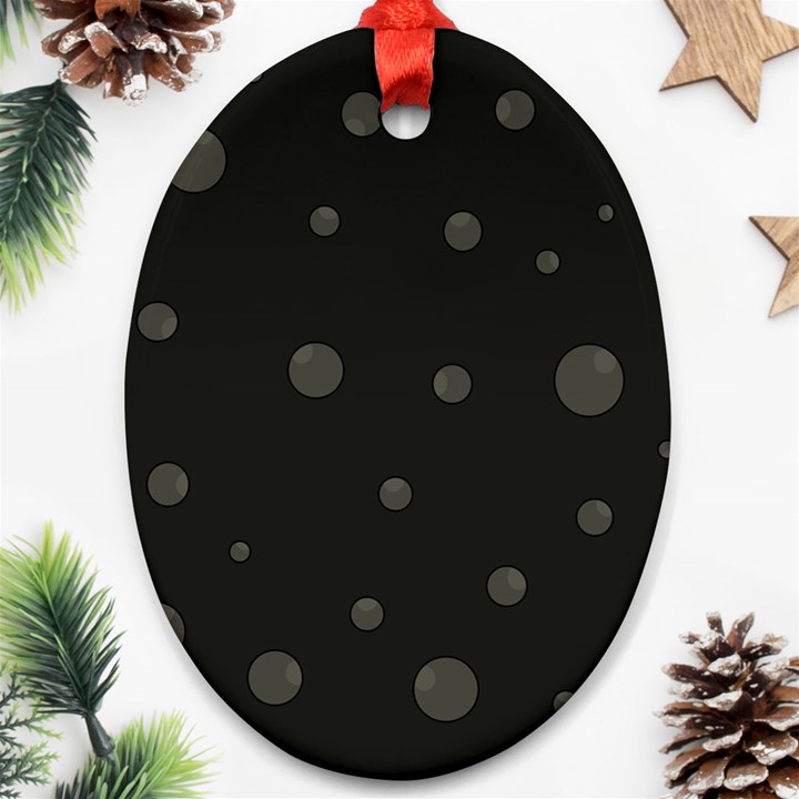 Gray bubbles Oval Ornament (Two Sides)