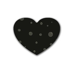 Gray Bubbles Rubber Coaster (heart)  by Valentinaart