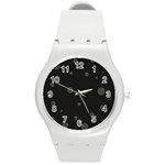 Gray bubbles Round Plastic Sport Watch (M) Front