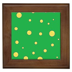 Yellow Bubbles Framed Tiles by Valentinaart