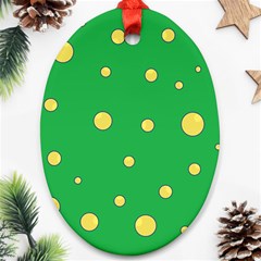 Yellow Bubbles Ornament (oval)  by Valentinaart