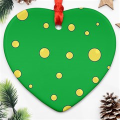 Yellow Bubbles Ornament (heart) 