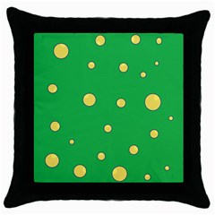 Yellow Bubbles Throw Pillow Case (black)