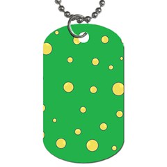 Yellow Bubbles Dog Tag (two Sides) by Valentinaart