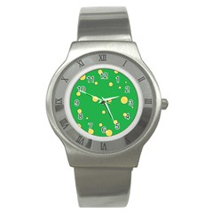 Yellow Bubbles Stainless Steel Watch by Valentinaart