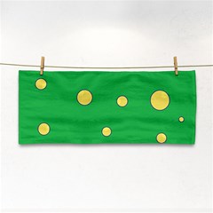 Yellow Bubbles Hand Towel by Valentinaart