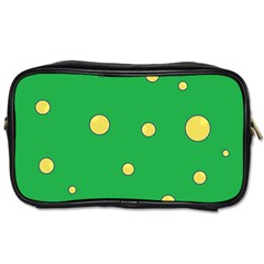 Yellow Bubbles Toiletries Bags 2-side by Valentinaart