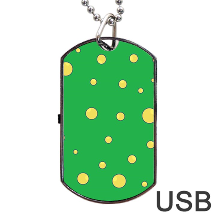 Yellow bubbles Dog Tag USB Flash (Two Sides) 