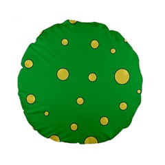 Yellow Bubbles Standard 15  Premium Round Cushions