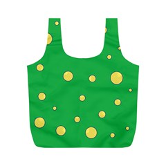 Yellow Bubbles Full Print Recycle Bags (m)  by Valentinaart