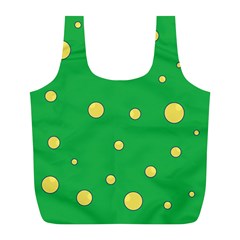 Yellow Bubbles Full Print Recycle Bags (l)  by Valentinaart