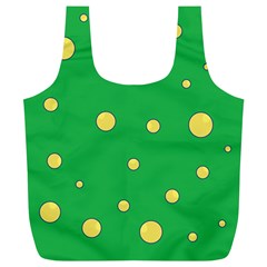 Yellow Bubbles Full Print Recycle Bags (l)  by Valentinaart