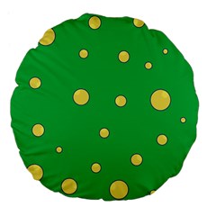 Yellow Bubbles Large 18  Premium Flano Round Cushions