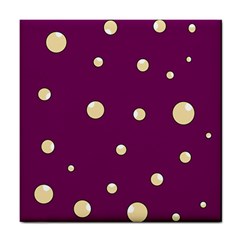 Purple And Yellow Bubbles Tile Coasters