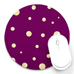 Purple And Yellow Bubbles Round Mousepads