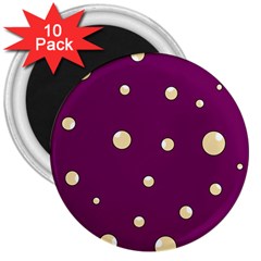 Purple And Yellow Bubbles 3  Magnets (10 Pack) 