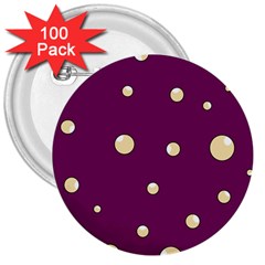 Purple And Yellow Bubbles 3  Buttons (100 Pack) 