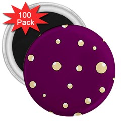 Purple And Yellow Bubbles 3  Magnets (100 Pack)