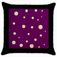 Purple And Yellow Bubbles Throw Pillow Case (black)