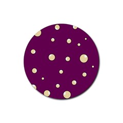 Purple And Yellow Bubbles Rubber Coaster (round) 