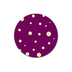 Purple And Yellow Bubbles Magnet 3  (round)