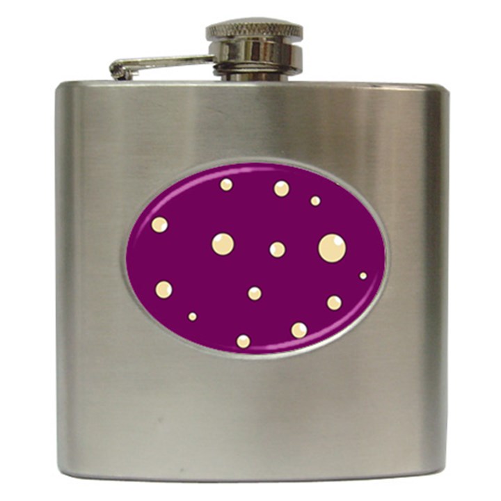 Purple and yellow bubbles Hip Flask (6 oz)