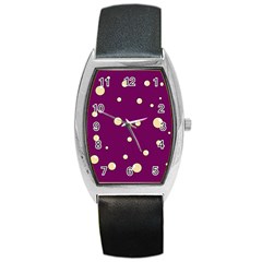 Purple And Yellow Bubbles Barrel Style Metal Watch