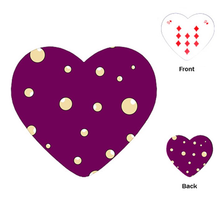 Purple and yellow bubbles Playing Cards (Heart) 