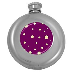 Purple And Yellow Bubbles Round Hip Flask (5 Oz)