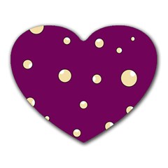 Purple And Yellow Bubbles Heart Mousepads by Valentinaart