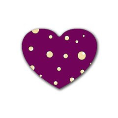 Purple And Yellow Bubbles Heart Coaster (4 Pack)  by Valentinaart