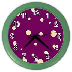 Purple And Yellow Bubbles Color Wall Clocks