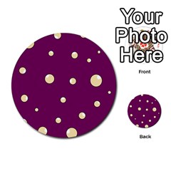 Purple And Yellow Bubbles Multi-purpose Cards (round) 