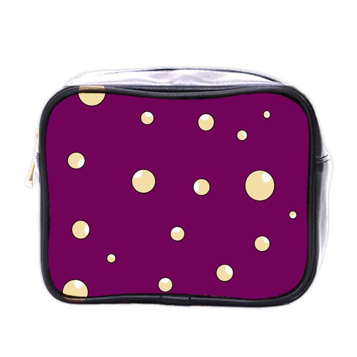 Purple and yellow bubbles Mini Toiletries Bags