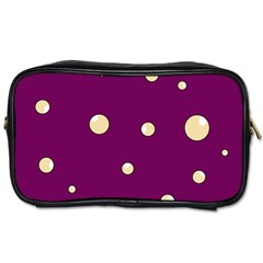 Purple And Yellow Bubbles Toiletries Bags by Valentinaart