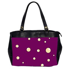 Purple And Yellow Bubbles Office Handbags (2 Sides) 